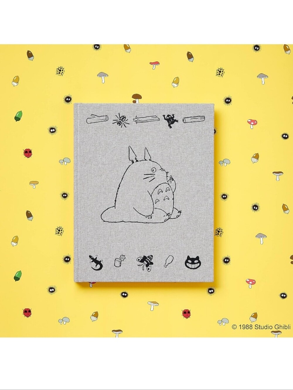 Studio Ghibli Totoro Gray Linen Journal — Gray Sketch Notebook